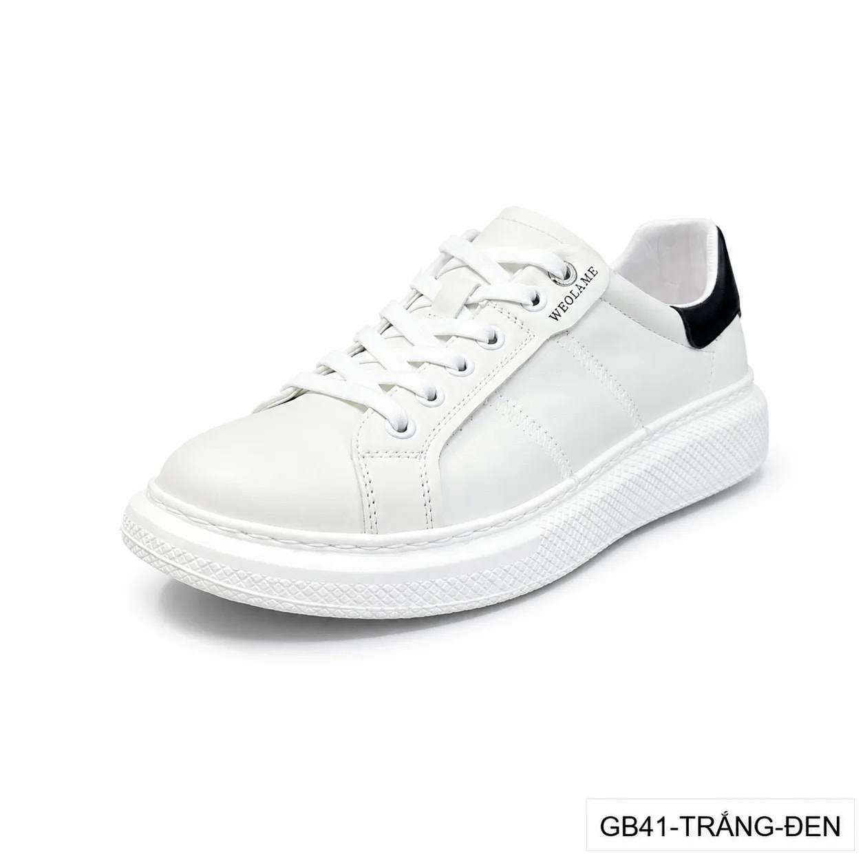 GB41 - Giày thể thao nam đế dày phong cách retro trắng phối đen thời thượng