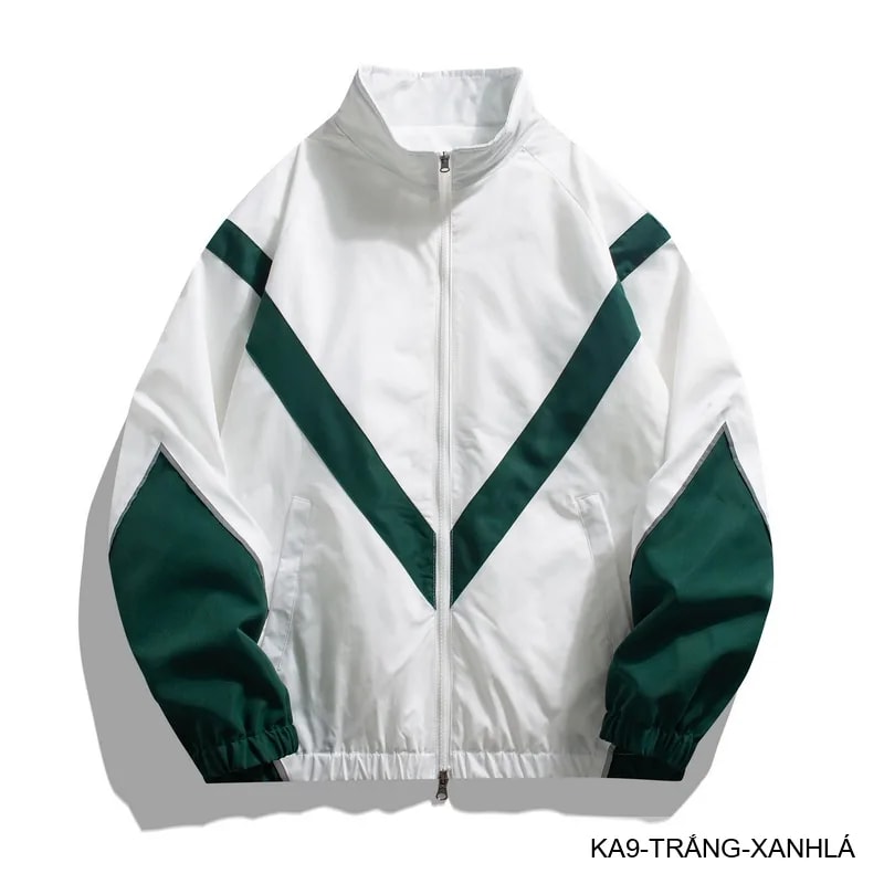 KA9 - Áo khoác nam thể thao phối màu phản quang cổ đứng phong cách streetwear mùa xuân thu