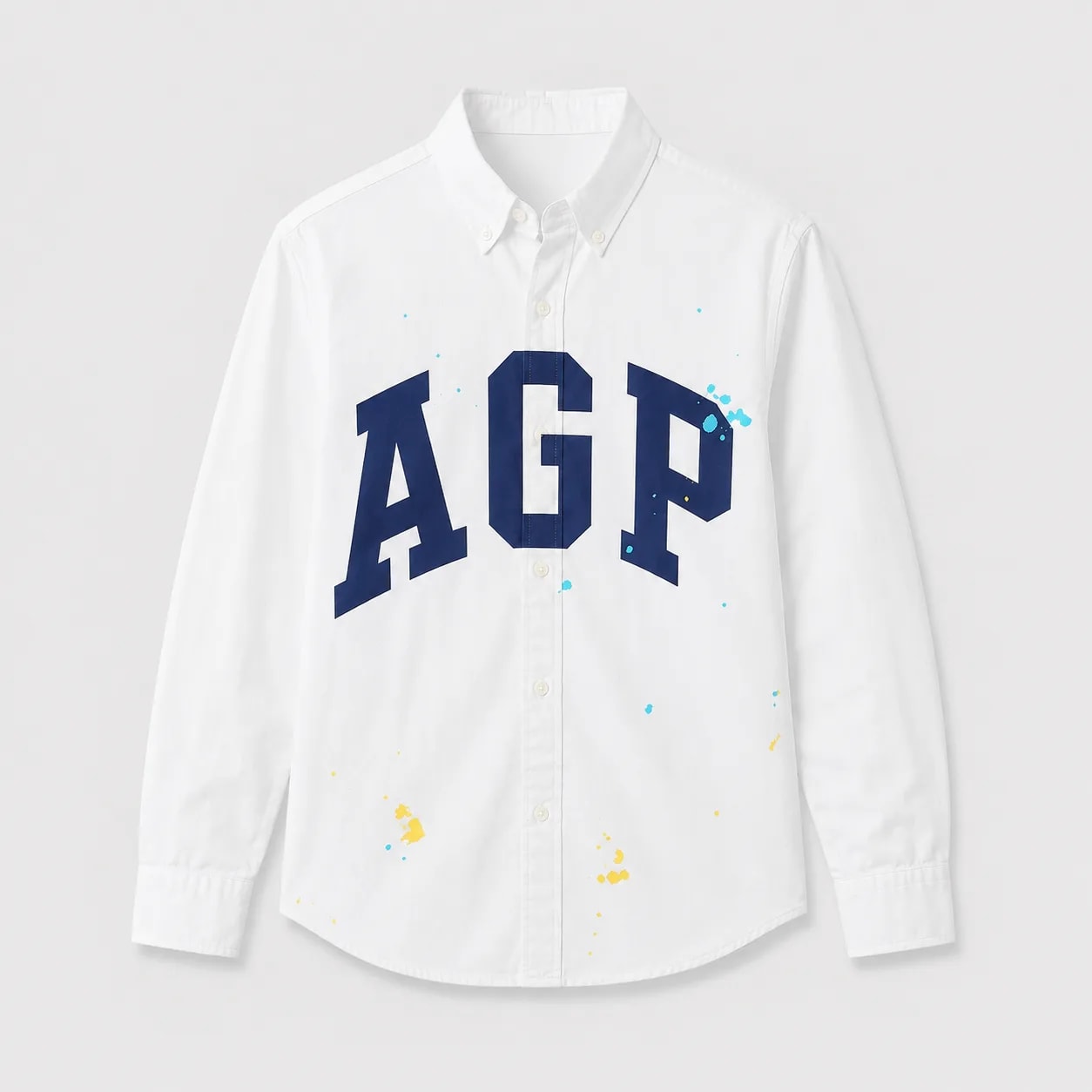 SA46 - Áo sơ mi nam dài tay in chữ AGGP phong cách streetwear, dáng rộng, chất cotton thoải mái