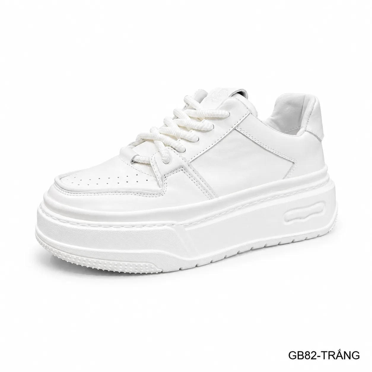GB82 - Giày thể thao nam đế dày da bò thoáng khí, phong cách retro sang trọng, trắng đen