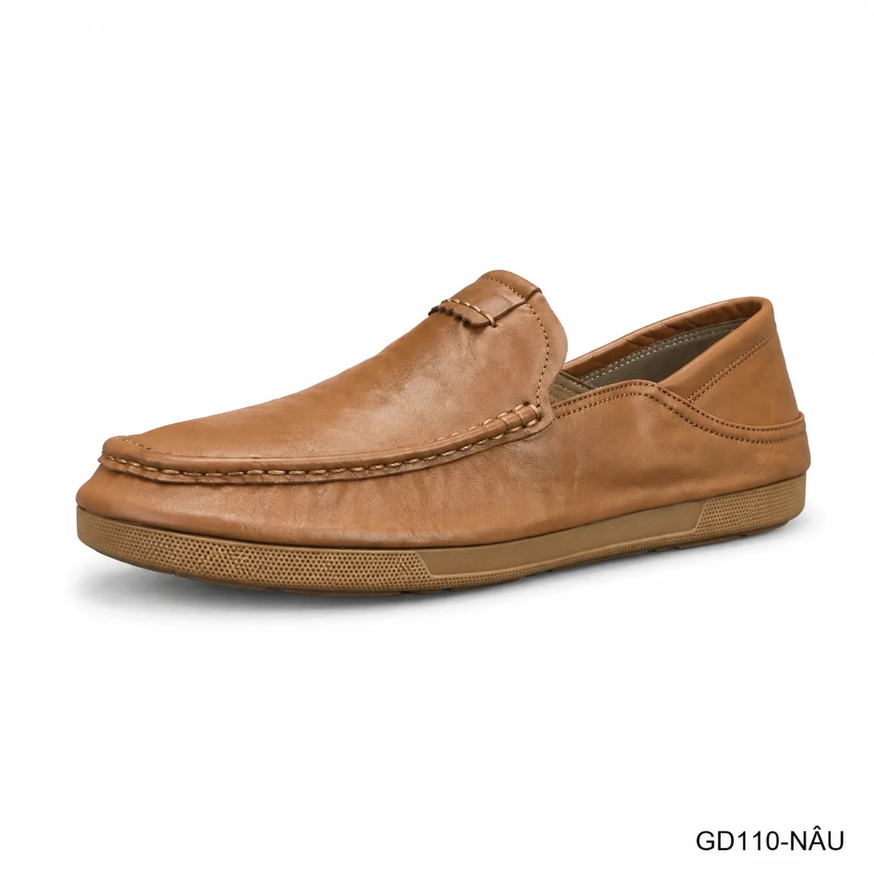 GD110 - Giày Nam Da Bò Thật Phong Cách Thời Trang, Đế Mềm êm, Màu Nâu Đen