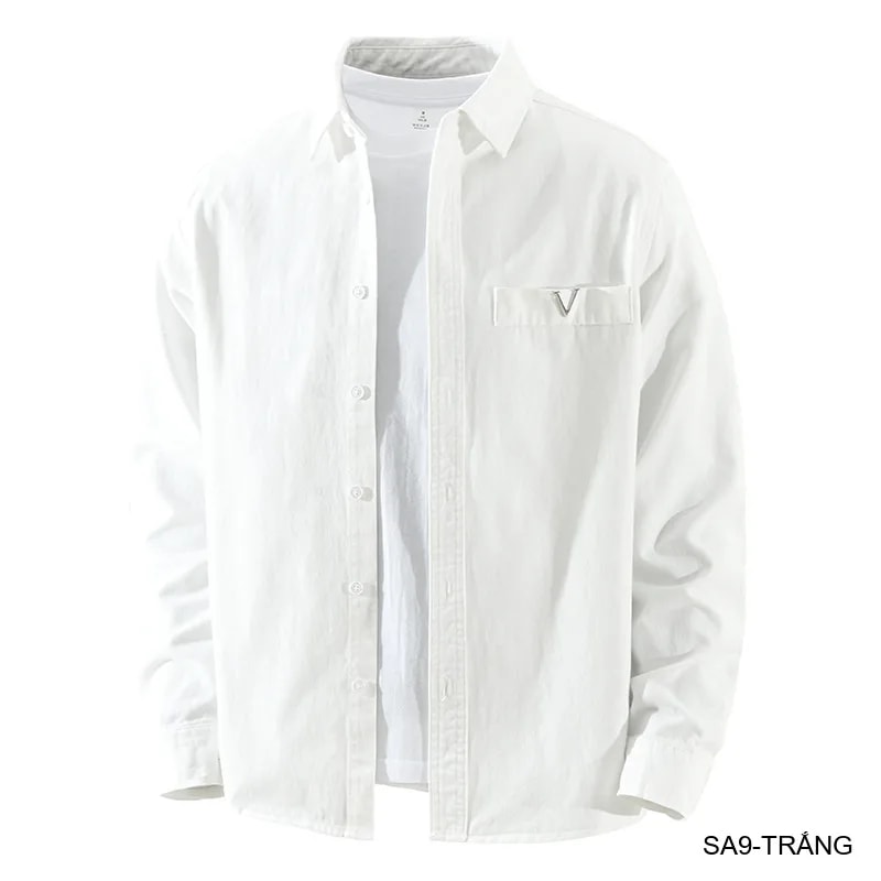 SA9 - Áo sơ mi nam dài tay phong cách Nhật Bản, chất cotton mềm mại, form rộng thoải mái