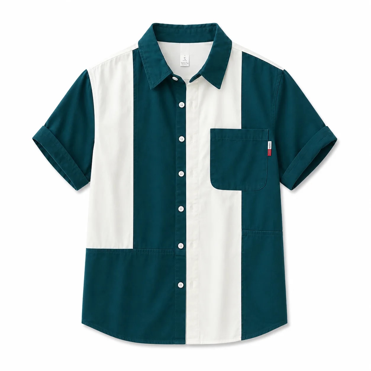 SA32 - Áo sơ mi nam phối màu tay ngắn phong cách Hàn Quốc, chất cotton , dáng lỏng thoải mái