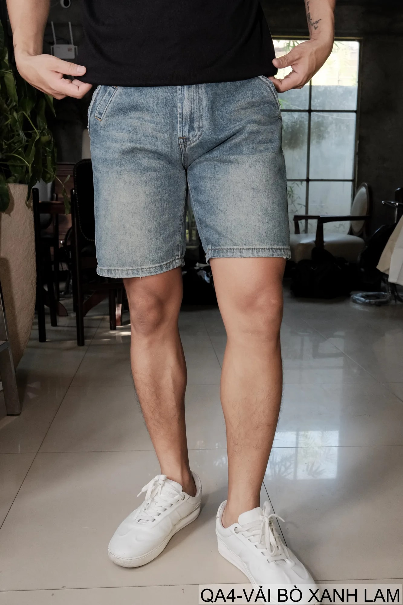 QA4 - Quần short jeans ống rộng phong cách Ami Kaji, chất cotton mềm mại, tôn dáng thanh lịch cho mùa hè