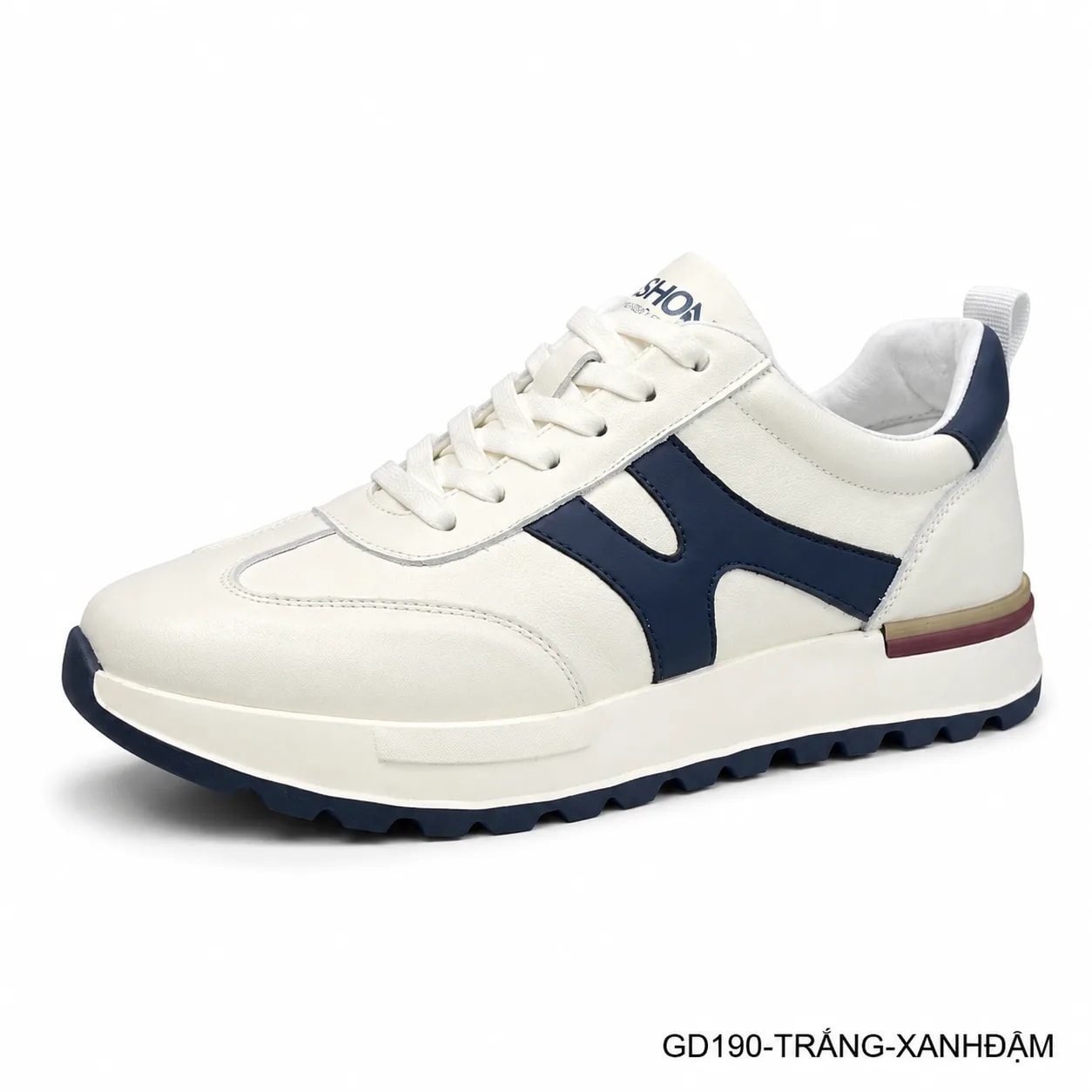 GD190 - Giày da nam Agan phối màu thời trang, đế êm, phong cách retro dễ phối đồ