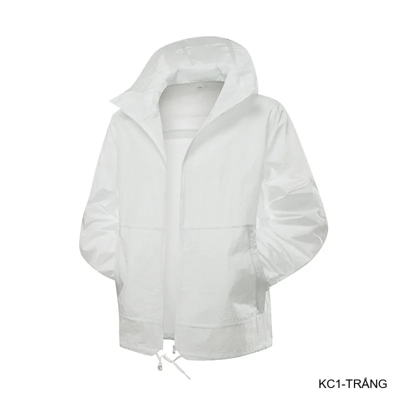 KC1 - Áo khoác chống nắng nam nữ UPF50+ siêu mỏng, thoáng khí, dáng rộng, có mũ trùm đầu